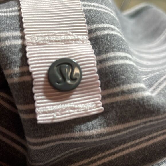 Lululemon Vinyasa Scarf Rulu DoubleTrouble Stripe Neutral Blush Heathered Slate - Picture 6 of 6